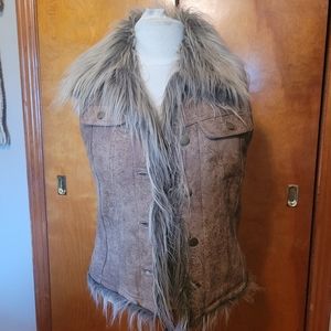 Wilson's suede and faux fur vest